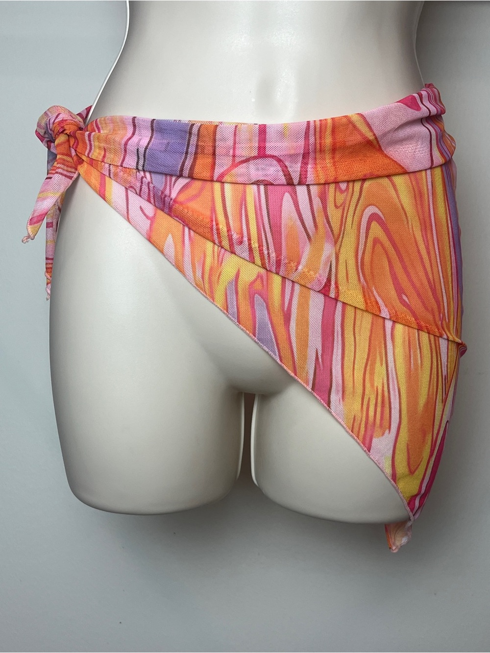 Tie-Side Swirl Y2K Sarong Scarf Bikini Festival Hippie Retro